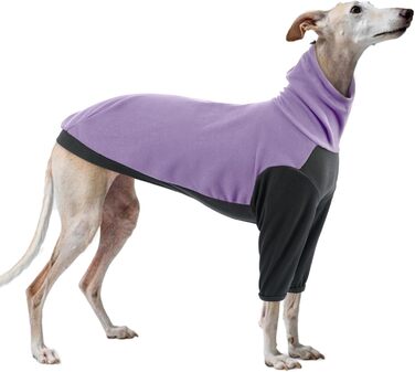 Тепла флісова роба для віндхундів (гріхунди), флісова куртка для віндхундів, одяг Gago для зими, зручний стиль для віндхундів, що мерзнуть (Армійний зелений, фіолетовий, S)