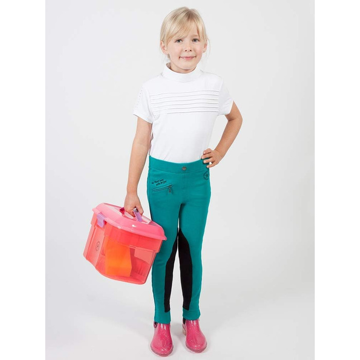 Дитячі штани для верхової їзди PFIFF Ella, 122 розмір, блакитно-чорний колір