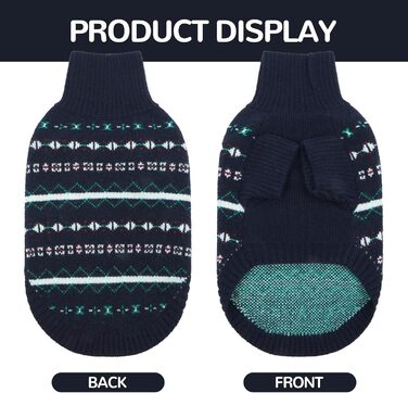 Теплий зимовий светр для собак великих порід Lelepet, синій, розмір L. Зручний, м'який, для повсякденного носіння, ідеальний для осені та зими.