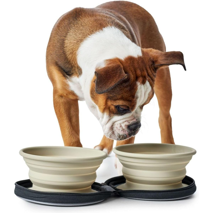 Силіконовий миска Hunter з кишенькою, 750 мл, світло-коричневий