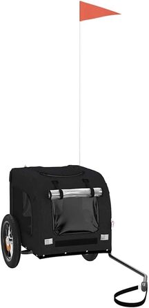 Причіп для велосипеда для собак, чорний, Oxford-Gewebe та залізо, LH82839