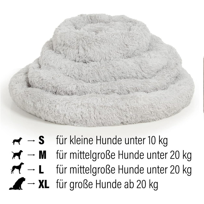 Wallace & Jones | Плюшеве ліжко для собак Sarnia - XL, сірий, 115 x 115 x 26 см