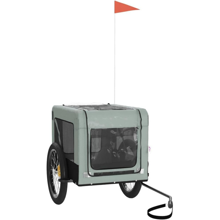 Причіп для велосипеда для собак, сірий та чорний, Oxford-Gewebe & Eisen, для собак та котів