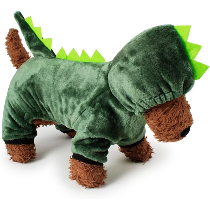 Костюм для собак FRCOLOR (зелений, L) - 3 шт. Динозавр, теплий матеріал, для свят та фотосесій