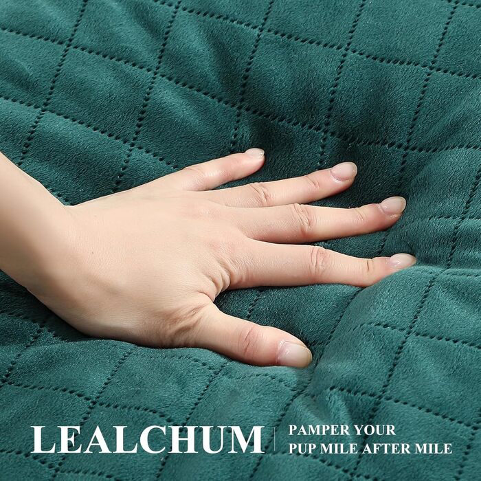 Автокрісло для собак великих порід, м'який матеріал, пам'ять, 2 страхувальні ремені, зелений, великий розмір