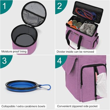Переносна сумка для тварин, схвалена авіакомпаніями, комплект для подорожей з собакою/кішкою на вихідні, рожевого кольору (41 x 20 x 36 см)