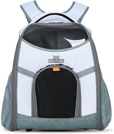 Рюкзак для собак та котів PETCUTE - дихаючий, з безпековою лінійкою та знімною підстилкою (до 8 кг, блакитний)