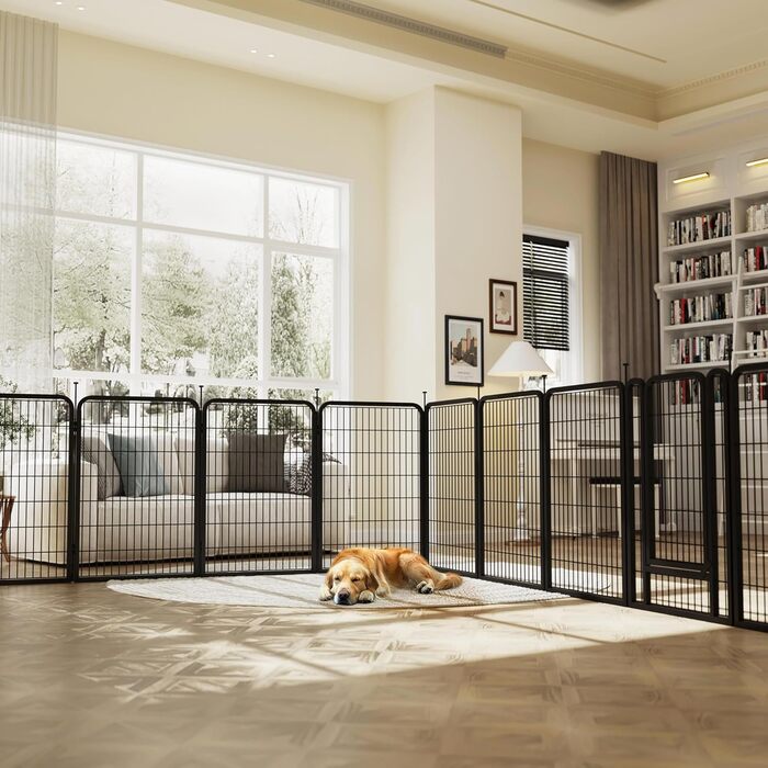 Вольєр для собак Yaheetech 8-секційний, 80 см, для квартири та саду, з'єднання з круглим головою, складаний, без інструментів (100 см висота)