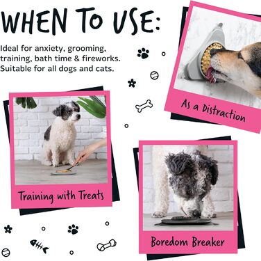 Licky Mats від Bugalugs для собак та котів: килимок для годування, зменшує стрес, 2 шт. + шпатель + щітка