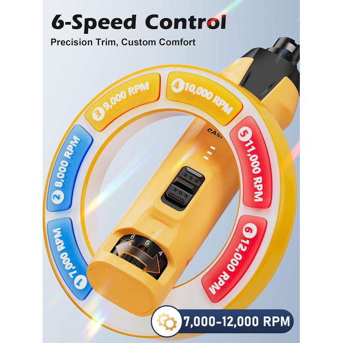 Електричний шліфувальник нігтів для собак Casfuy - 6 ступенів, тиха робота, з LED-підсвіткою та збирачем пилу