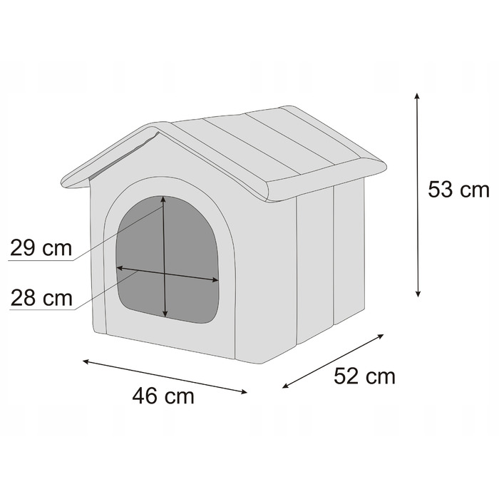 М'який будинок для собак з подушкою, середній розмір R3 (46x52 см)