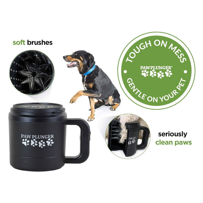 PawPlunger PAW170 - мийка для лап собак, чорний колір, середній розмір