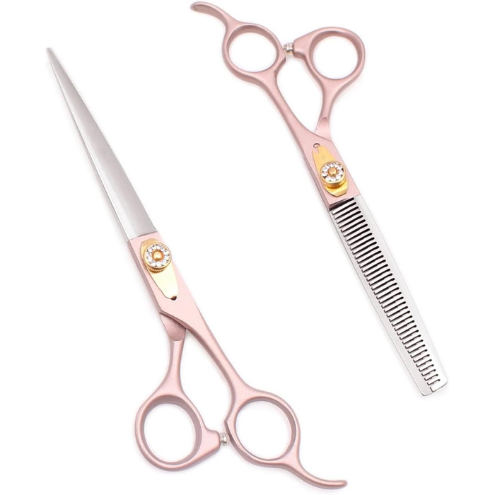 Набір професійних ножиць для собак 2 в 1: прямі та розріджуючі, ергономічні ручки, розмір 7.0 дюймів