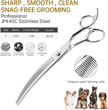 Професійна витончена ножиці для грумінгу собак та котів, 7 дюймів, японська сталь
