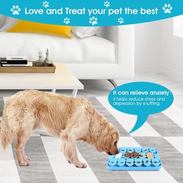 Килимок для собак VOOWO, силіконовий килимок-нюхалка, миска-повільний годівник для собак, килимок для годування собак, повільний годівник, килимок-нюхалка для маленьких, середніх та великих собак (блакитний, маленький)