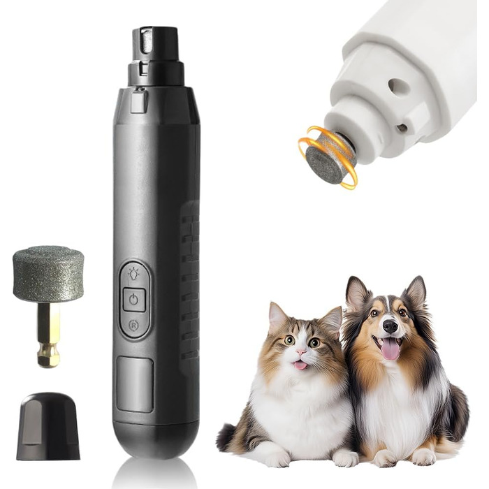 Електричний шліфувальник для собак Profi Krallenschleifer: тиха шліфувальна машинка з LED, 5 режимів, преміум якість (сірий)