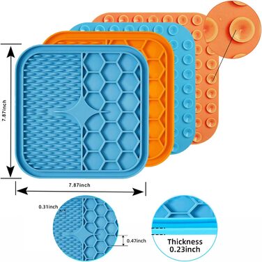 Килимок для лизання собак та котів, великі породи, преміум силікон, з присосками, заспокоює, покращує здоров'я зубів, уповільнює годування, легко миється, 2 шт.