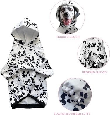 Світшот з капюшоном для собак Далматинець, M (12-20 фунтів), костюм на Хелловін