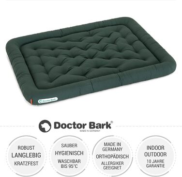 Ортопедичне ліжко для собак Doctor Bark, XL (100x85 см), зелене, 95°C, гігієнічне, міцне та зручне