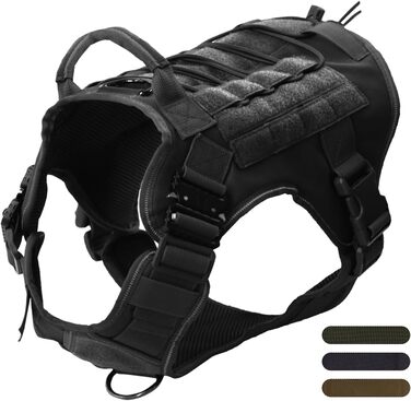 Собачий шлея для великих собак APKOL, тактичний жилет із MOLLE, металевою пряжкою, дихаючий, регульований, міцний, для великих і середніх собак