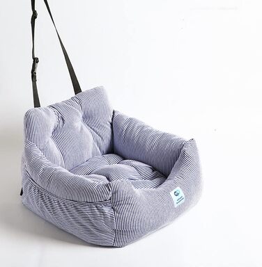 Підвищення для собак в авто Aidou, автокрісло для собак, котів та інших домашніх тварин, автоліжко для собак, подвійне використання в авто та вдома (Сині смуги)