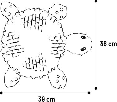 Килимок-іграшка для цуценят Flamingo Morgano Schildkröte (черепаха) Охряний & Тауп, 38x39x6,5 см - з антиковзким покриттям, дзвоником та шурхотом, для сухого корму та ласощів