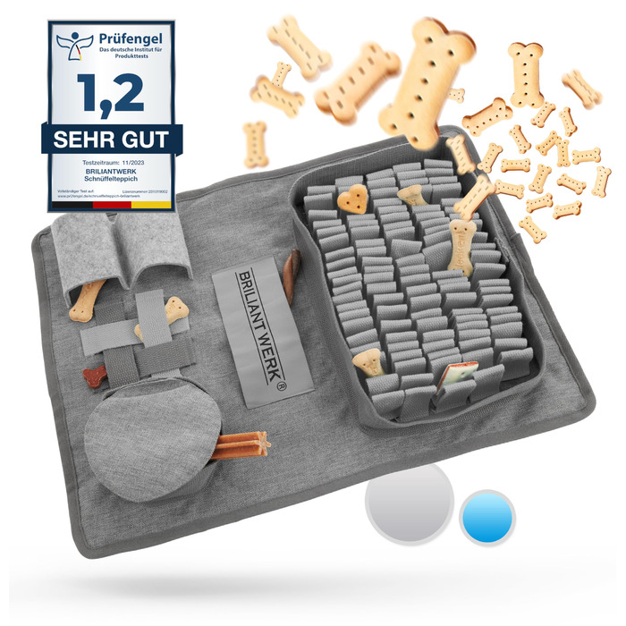 Килимок для собак - іграшка-головоломка з 5 елементами та 3 рівнями складності. Міцний матеріал, підходить для собак будь-якого розміру (сірий)