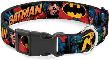 Нашийник для собак з пряжкою, мотив Бетмена, ланцюгові ланки, 33-45,7 см, ширина 3,8 см (Бордовий)
