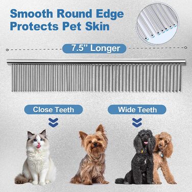 Набір професійних ножиць для грумінгу собак Gimars, 4CR, з безпечними закругленими кінцями, титанове покриття, 6-в-1 (чорний/блакитний)