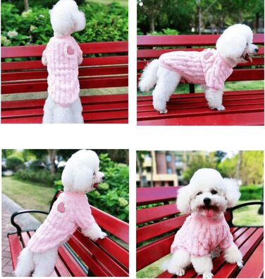 Теплий пуловер для кота з м'якої бавовни, рожевий котик, ростовка L (4-5 кг), з мішечком для одягу