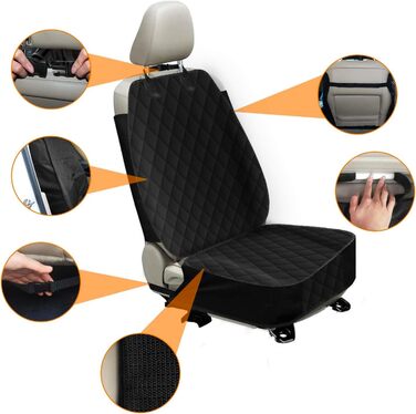 Чохол на автокрісло для собак Alfheim, чорний, нековзкий, захист від подряпин, для вантажівок, фургонів та SUV