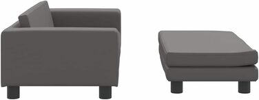 Лягушка для собак VidaXL з подовженою зоною сну, диван-софа для маленьких собак та котів, штучна шкіра, сірий колір