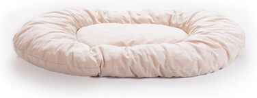 Вільховий Світ - ліжко для собак і котів з плетеного вілля, ліжко для домашніх тварин - натуральне, тепле, дихаюче та стильне - різні розміри (85x60x18 см, світло-кремове подушка)