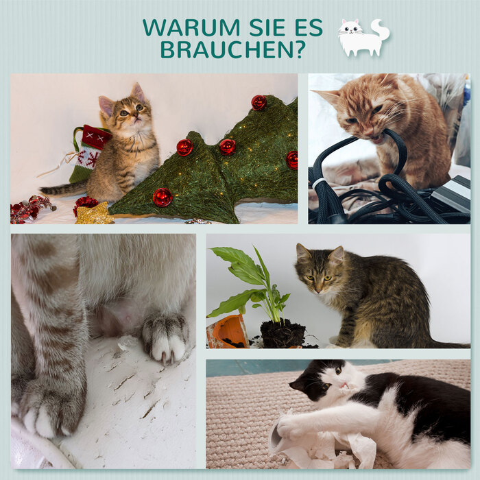 Кігтеточка PawHut Wall Cat Climbing Wall 66x28x137см, настінна з дерева в світло-сірому бежевому кольорі, ідеально підходить для любителів кішок