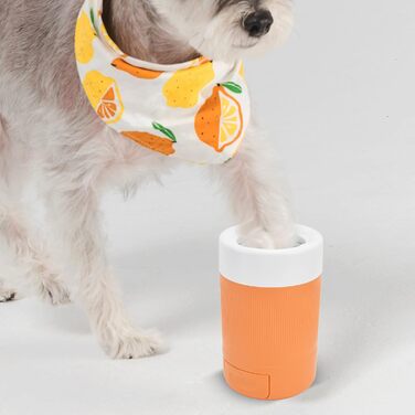 Портативний мийник лап для собак ANKROYU - оранжевий. Легкий та зручний інструмент для чищення лап домашніх тварин. Безпечний, з міцного ABS-пластику, для дому та подорожей.