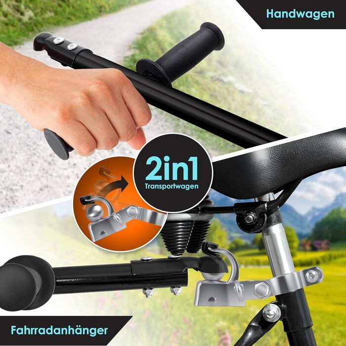 Причіп для велосипеда KESSER® з об'ємом 70 літрів, вантажний, для транспортування вантажів, сумісний з колесами 26-28 дюймів (Оранжевий)