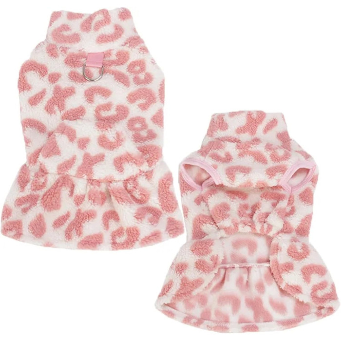 Теплий зимовий пуловер для собак з леопардовим принтом, фліс, без рукавів, для Чихуахуа, Йоркширського тер'єра, Мопса, розмір C, XL