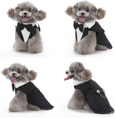 Елегантний костюм для собак Qcwwy: класичний вечірній наряд для собак (M)