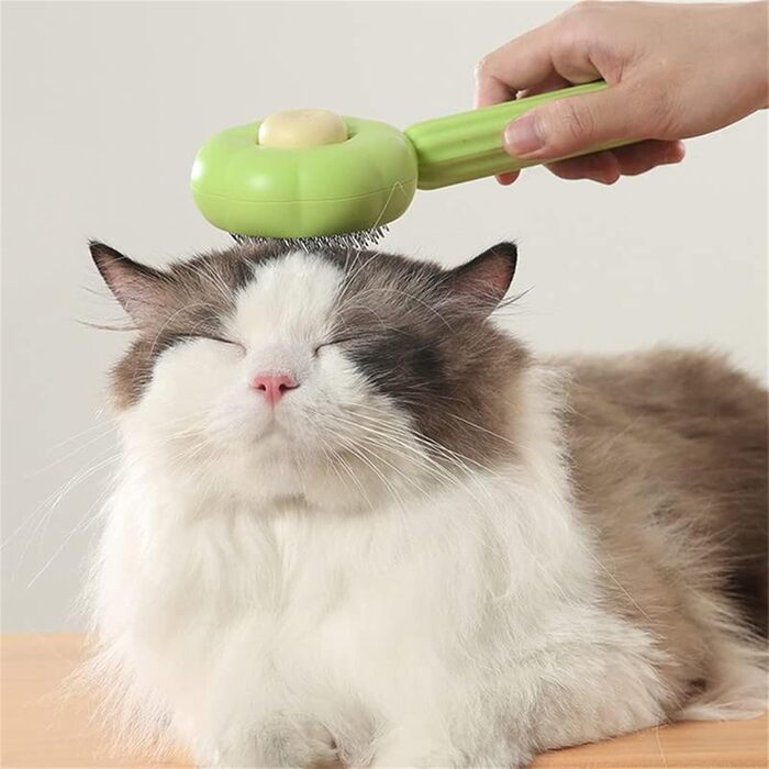 Щітка для котів та собак GeRRiT, 2-в-1 масажна щітка для грумінгу, самоочищення, для довгої та короткої шерсті, помаранчевого кольору