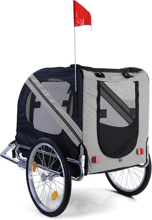 Причіп для велосипеда для собак, складний, до 40 кг, сірий/чорний