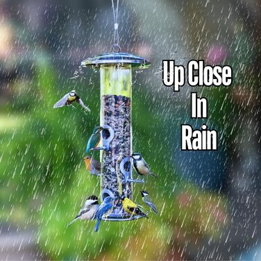 Годівниця для птахів на сонцезахисній підставці, для саду, срібна. З наповнювачем: соняшникові зерна та суміш.