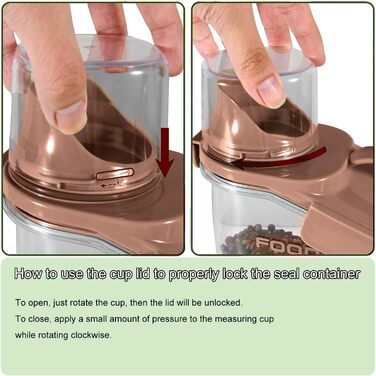 Контейнер для корму для собак і котів, 2,8 л, герметичний, з мірним стаканчиком, BPA-free, для дому та подорожей