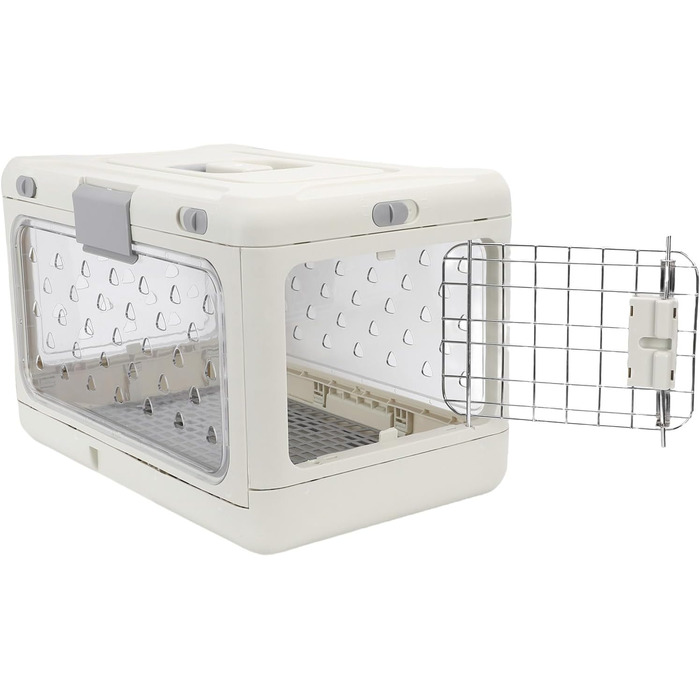 Транспортна переноска для котів Asixxsix, розкладна, прозора, з вентиляцією. Просторий пластиковий бокс для дому та подорожей