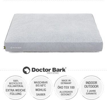 М'яке ліжко для собак середнього розміру GreenLabel - зручне, миється, 88x60 см, світло-сірий колір