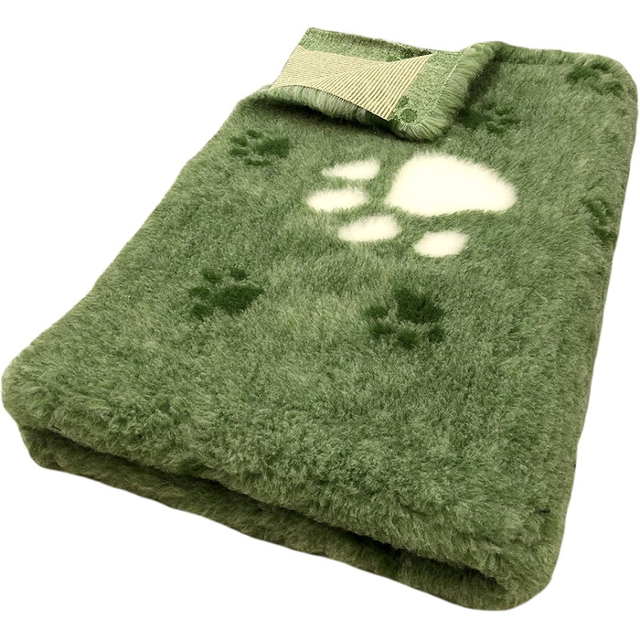 Килимок для собак Elropet Premium 30mm, антиковзаюча підстилка для собак S/M/L, Vet Bed, висока якість (S 80cm X 50cm, Зелений + білий слід)