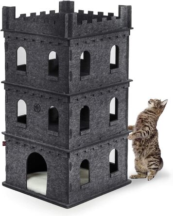 Котячий будиночок CanadianCat Company Katzenburg з фетру XL з м'якою подушкою