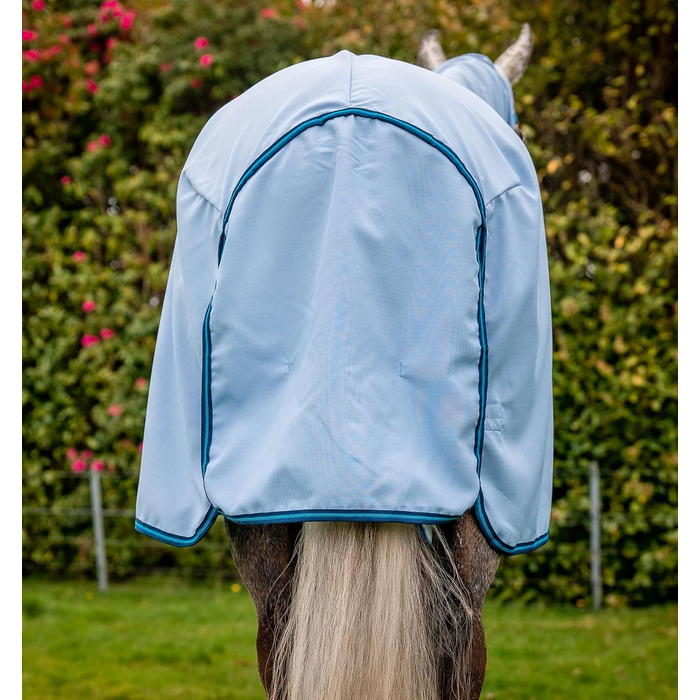 Протикомарна накидка для лошадей Horseware Amigo Ripstop Hoody, 155 см, Azure Blue/Navy & Electric Blue