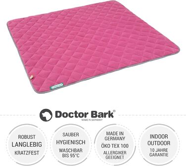 Лежанка для собак Doctor Bark з флісу, двостороння - м'яка та міцна, для великих собак, можна прати до 95°C (рожевий/світло-сірий, XL - 120x100 см)