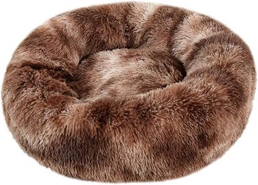 Кругле м'яке ліжко для собак і котів з плюшу, форма пончика, діаметр 60 см, колір 