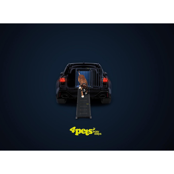 4pets Easy-Steps - Рампа для собак у бокси, металевий сірий колір, швейцарська якість